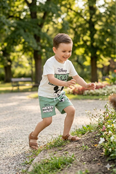 LittlePoffy Costum dublu cu pantaloni scurți 100% bumbac Oversize de vară 100...