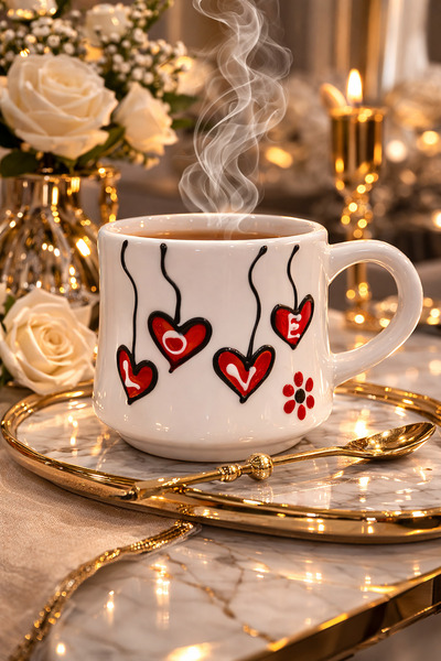 Casa Plus Seramik Kupa Bardak Mug Love 200ml