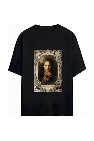 SVART WEAR Demon Salvatore Baskılı Unisex Oversize %100 Pamuklu T-Shirt