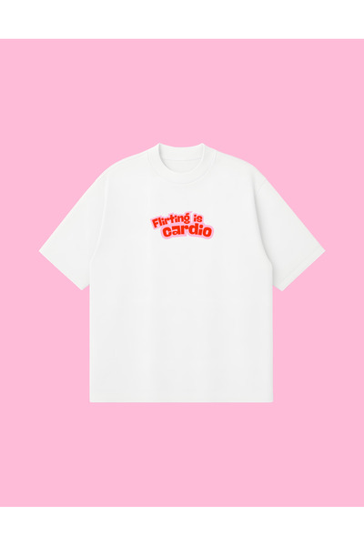 PURE POWER Flirting Is Cardio Boxy Fit Oversized Unisex 100% Cotton-Pack T-Sh...