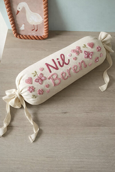 Handmade Kişiye Özel İsimli Punch Şeker Yastık – Bebek Odası Dekoratif Silind...