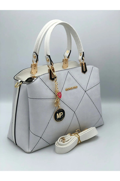 mıchael polo Embroidery Detailed 3-Compartment Women's Handbag and Shoulder Bag