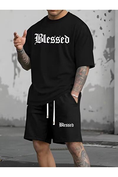 CLASSY.MODA Men's Printed T-Shirt Shorts Set Summer Comfortable Fit Oversized...