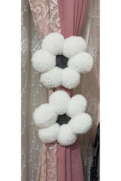 happyteks Suport pentru perdele, gri margaretă, set de 2