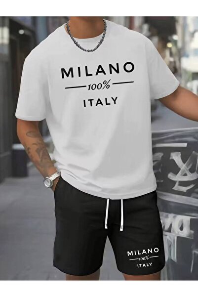 CLASSY.MODA Men's Printed T-Shirt Shorts Set Summer Comfortable Fit Oversized...