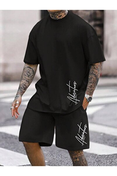 CLASSY.MODA Men's Printed T-Shirt Shorts Set Summer Comfortable Fit Oversized...