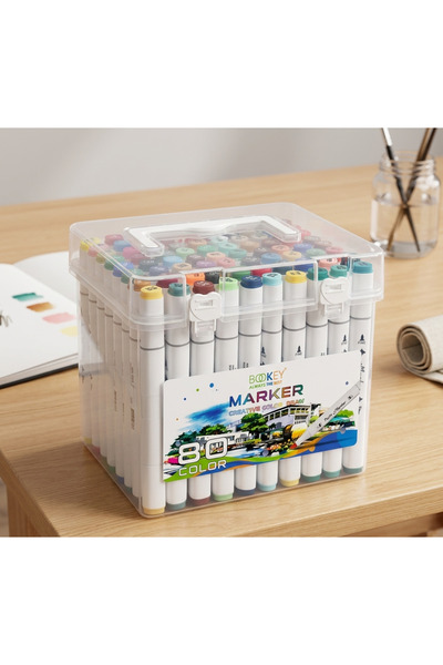 BOOKEY Professional Marker Set for Drawing and Coloring – 80 Vibrant Colors