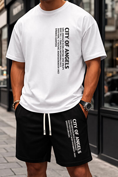 CLASSY.MODA Men's Printed T-Shirt Shorts Set Summer Comfortable Fit Oversized...