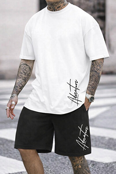 CLASSY.MODA Men's Printed T-Shirt Shorts Set Summer Comfortable Fit Oversized...