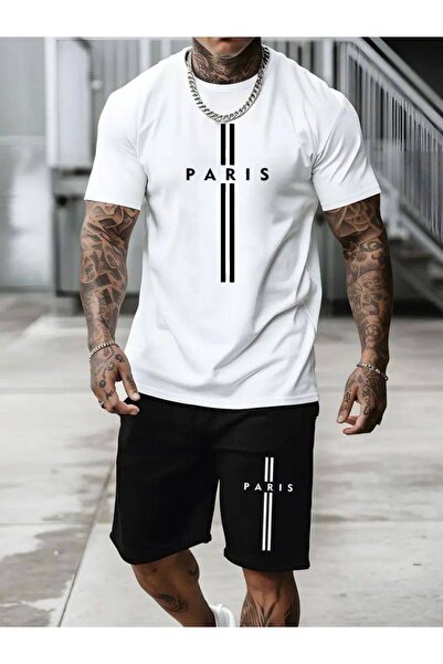 CLASSY.MODA Men's Printed T-Shirt Shorts Set Summer Comfortable Fit Oversized...