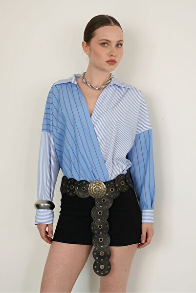 Lady Pixie Yakadan Skirt Ucuna Cross-Placed Shirt