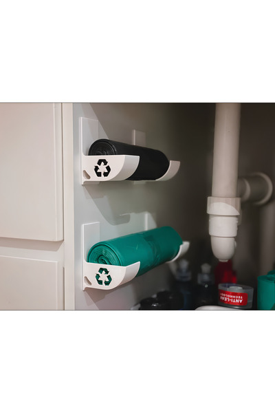 Rafine Studio 3D Adjustable Garbage Bag Organizer – Self-Adhesive Trash Bag H...