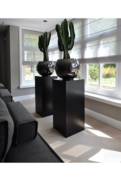 LUXURY VİLLA LUXURY SİYAH İPEK MAT DEKORATİF SÜTUN 26x26 YÜKSEKLİK 65CM