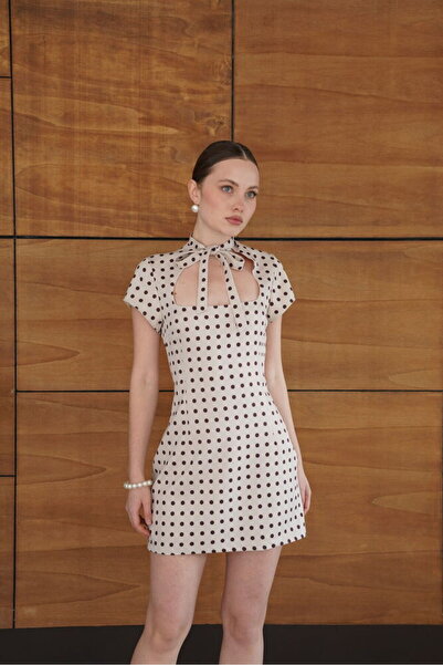 Lady Pixie Polka Dot Satin Mini Dress