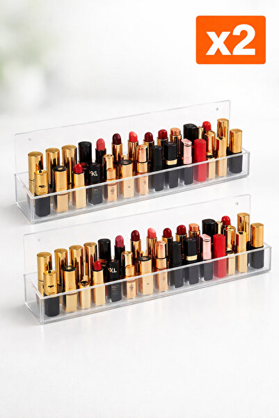 TutturX 2 Plexi Nail Polish Racks 38cm, Set of 2, Beige Acrylic, Aesthetic an...