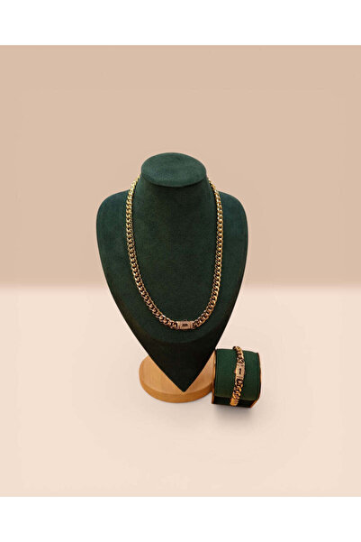 LYNORO Cuban Havana Set for Women/Men 18k Gold Plated 8mm