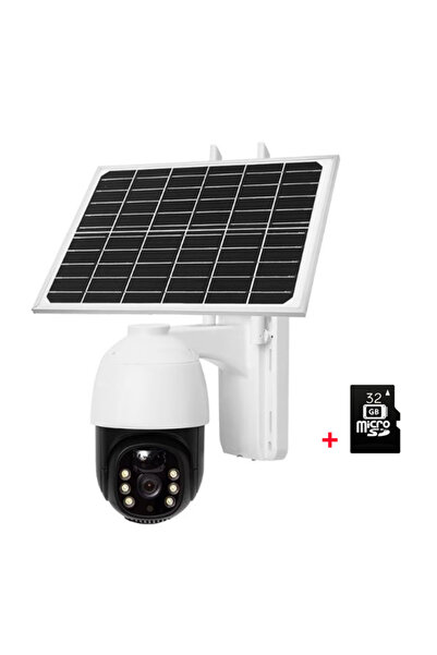 OEM 4K WiFi surveillance camera with solar panel, 360° rotation, motion detec...