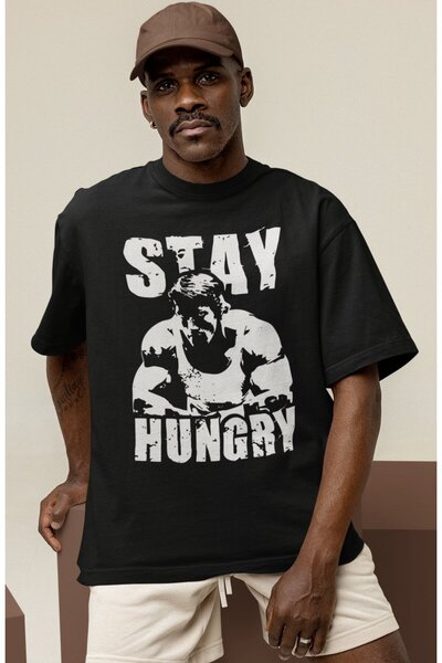 SEVBANO Σχεδιασμός Stay Hungry Arnold Fitness Bodybuilding Μπλουζάκι Unisex O...