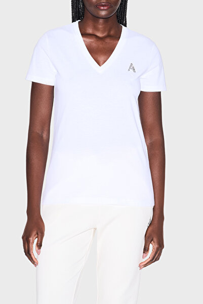 Armani Exchange With Logo 100% Cotton Regular Fit V-Neck t Shirt t Shirt Xw00...