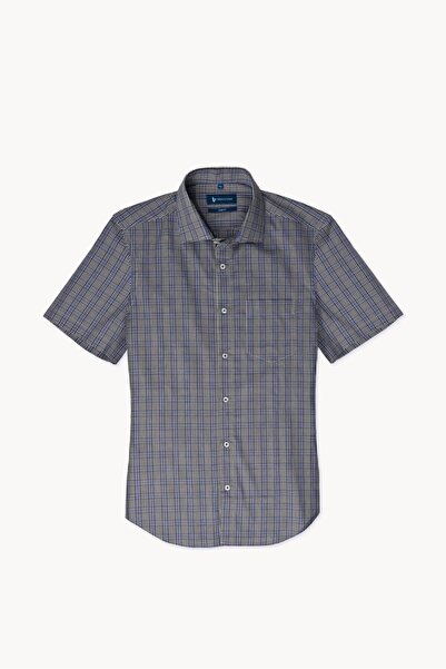 Braiconf Casual tailored shirt with checkered print Grey