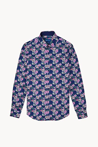 Braiconf Casual tailored shirt with extra-waisted print Multicolor