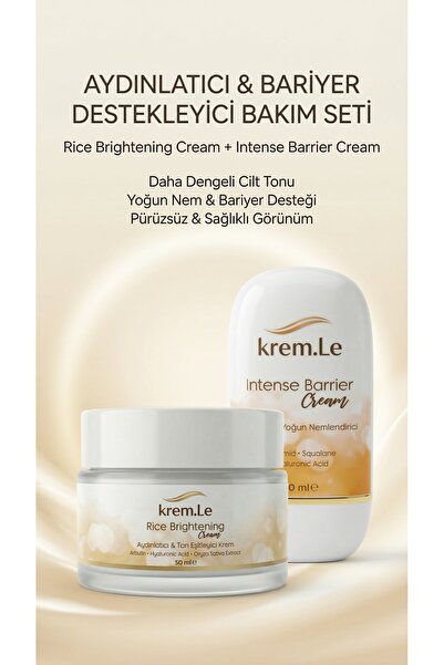 krem.Le Rice Brightening Cream & Intense Barrier Cream - Cilt Beyazlatıcı Ton...
