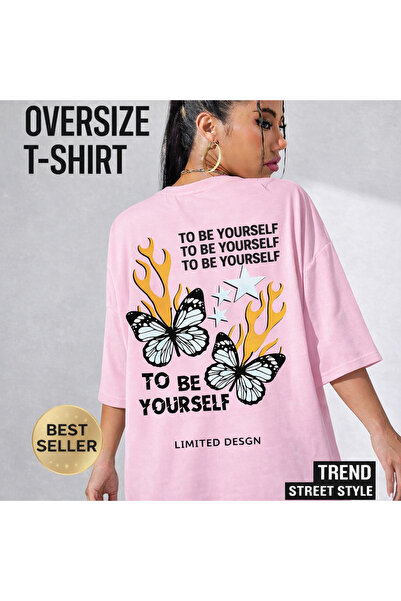 MARKATEM Γυναικείο λευκό μπλουζάκι oversize – με στάμπα στην πλάτη, γραφικό σ...