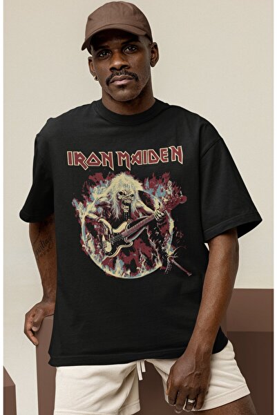 SEVBANO Design Iron Maiden Rock Metal Music Band Printed Unisex Oversized T-S...