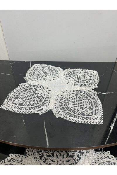 BRL ÇEYİZ HOME French Lace Laced Luxury Zigon Coffee Table Cover Single