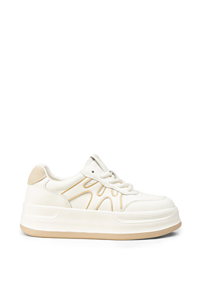 Deery Women's Beige Colored Platform Sneakers