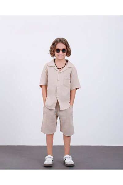 Arya Nisa Kids Set cămașă și pantaloni scurți din 2 piese pentru băieți, din ...