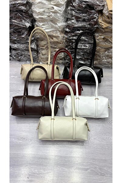 ÖZÜM ÇANTA Women's Cylinder Model Sleeve and Shoulder Bag Brown