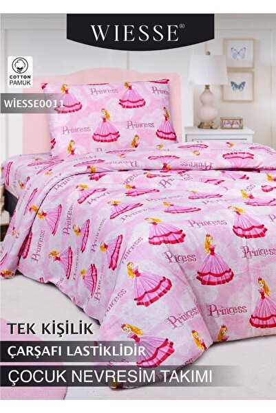 WİESSE PRENSES DESENLİ NEVRESİM TAKIMI - TEK KİŞİLİK - Çarşafı Lastikli