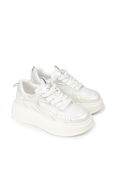 Deery Kadın Beyaz Taş Detaylı Platform Sneaker