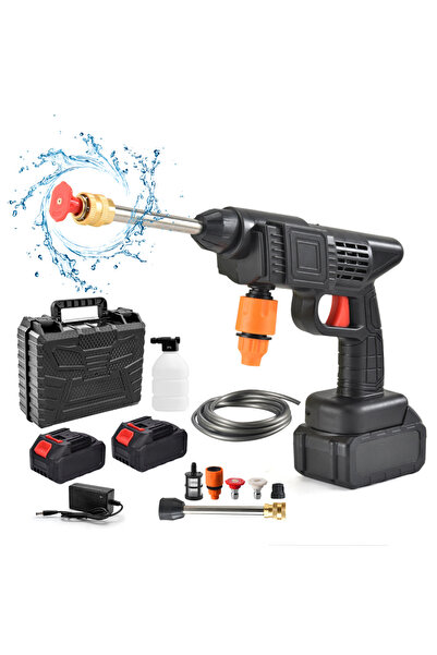 easyCTRL Pressure Washer, 2 Batteries, 10 Accessories, 30 Bar, Car Shampoo Co...