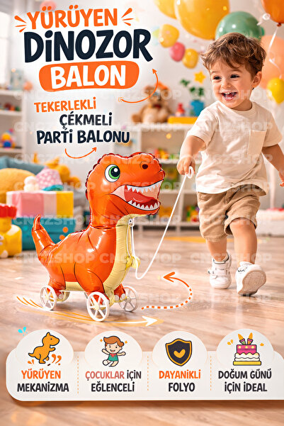 CNGZSHOP Character Foil Balloon with Wheels and Pull String |   Walking Pull-...