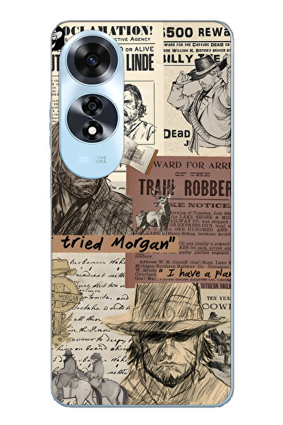 FLAMENKO حافظة هاتف شفافة متوافقة مع هاتف أوبو A60 ويسترن منقوش