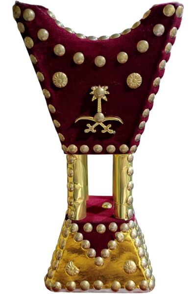 FWM Wooden Velvet Covered Incense Burner for Oud and Bakhoor