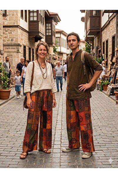 AYASOFYA OTANTIK Unisex Nepal Ethnic Authentic Elastic Waist Casual Hippie Bo...