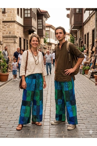 AYASOFYA OTANTIK Unisex Nepal Ethnic Authentic Elastic Waist Casual Hippie Bo...
