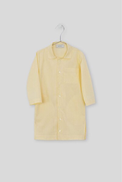 Braiconf Rochie-cămașă cu maneca lunga pentru copii din bumbac Galben