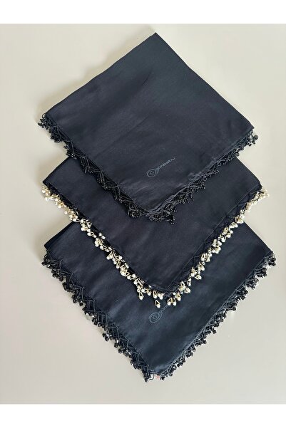 GÜNBATILI Hand Work 3Pcs Black Beaded Writing