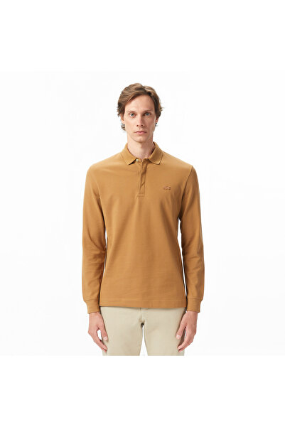 Lacoste Erkek Regular Fit Uzun Kollu Açık Kahverengi Paris Polo