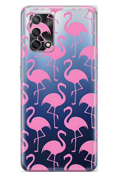FLAMENKO حافظة هاتف شفافة متوافقة مع هاتف أوبو A74 فلامينجو منقوش