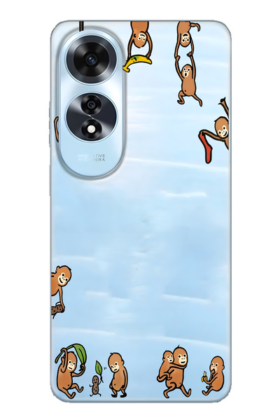 FLAMENKO حافظة هاتف شفافة متوافقة مع هاتف أوبو A60 مونيز منقوش