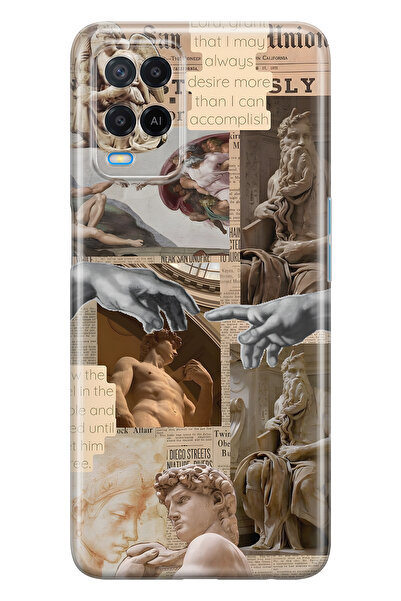 FLAMENKO حافظة هاتف شفافة متوافقة مع هاتف اوبو A54 من مجموعة رينيسانس سكيبول ...