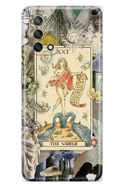 FLAMENKO Oppo A74 Compatible Artistic Tarot Collage Patterned Transparent Pho...