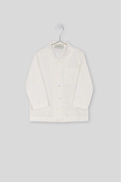 Braiconf Cămașă cu mânecă lungă pentru copii din bumbac Alb