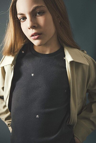 DeFacto material reiat tricotaj cu striații Tricou Fata H6177A826SM