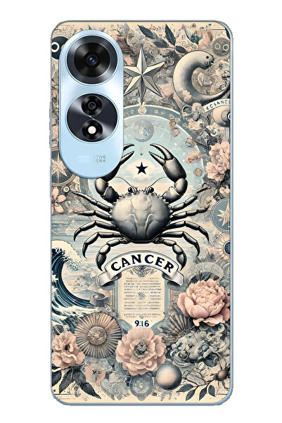 FLAMENKO حافظة هاتف شفافة متوافقة مع هاتف اوبو A60 من سلسلة كراب منقوش